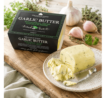 The Garlic Farm Garlic Butter with Parsley, Thyme and Black Pepper (200g)