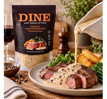 Atkins &amp; Potts DINE Brandy &amp; Three Peppercorn Sauce