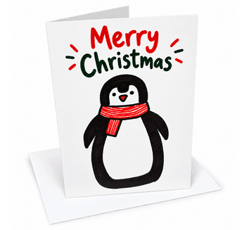 Merry Christmas Penguin Charity Card