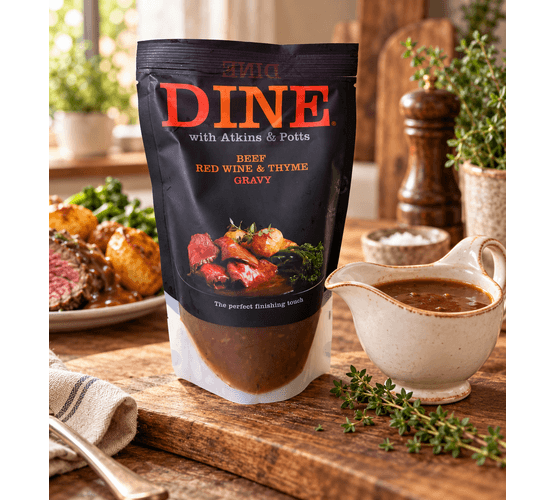 Atkins &amp; Potts DINE Beef, Red Wine &amp; Thyme Gravy