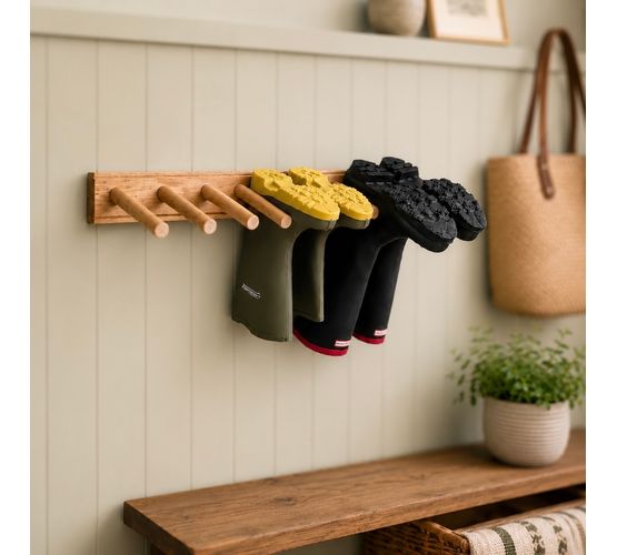 Creamore Mill  Oak Wellie Rack
