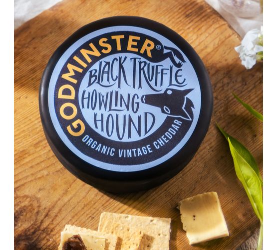 Godminster Vintage Organic Black Truffle Cheddar Truckle (200g)