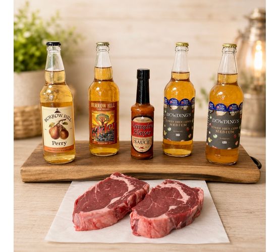 Rib Eye Steak, Booze &amp; Hot Sauce Hamper