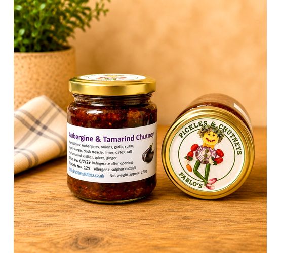 Pablo's Artisan Local Somerset Aubergine &amp; Tamarind Chutney